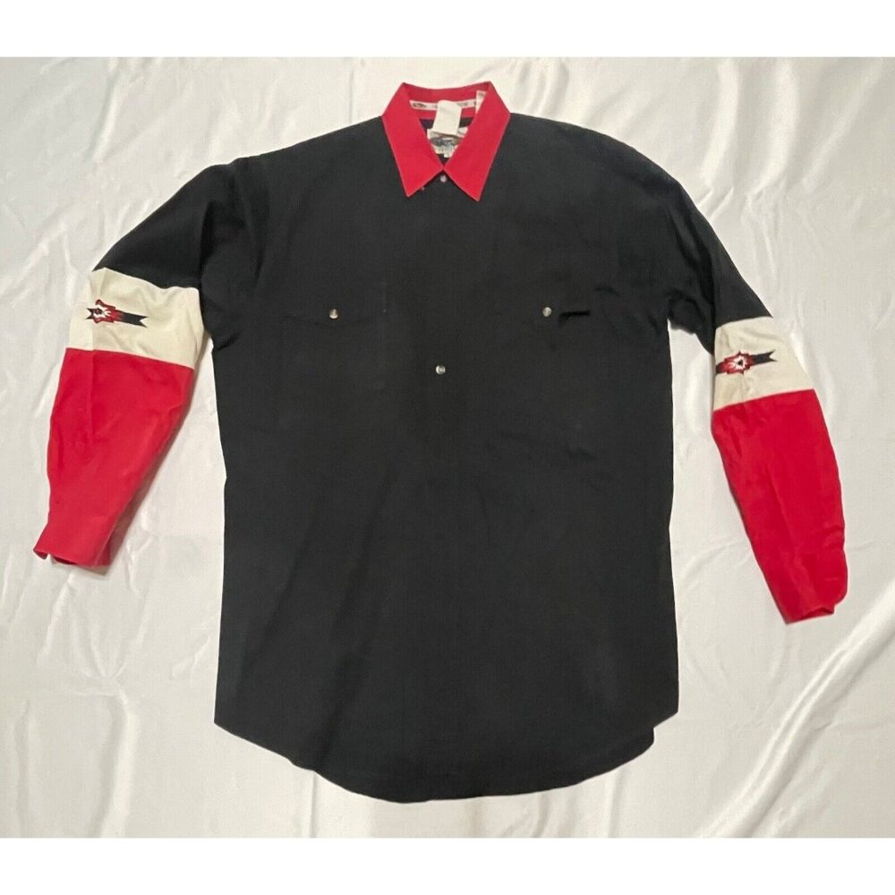 CUMBERLANDS‎ OUTFITTER MENS WESTERN SHIRT LARGE BLACK RED